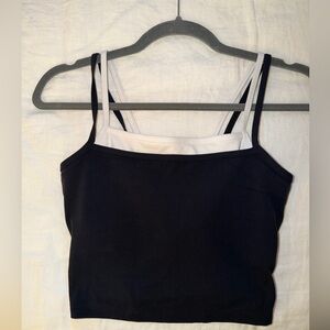 Abercrombie & Fitch YPB Black and White double layer top small